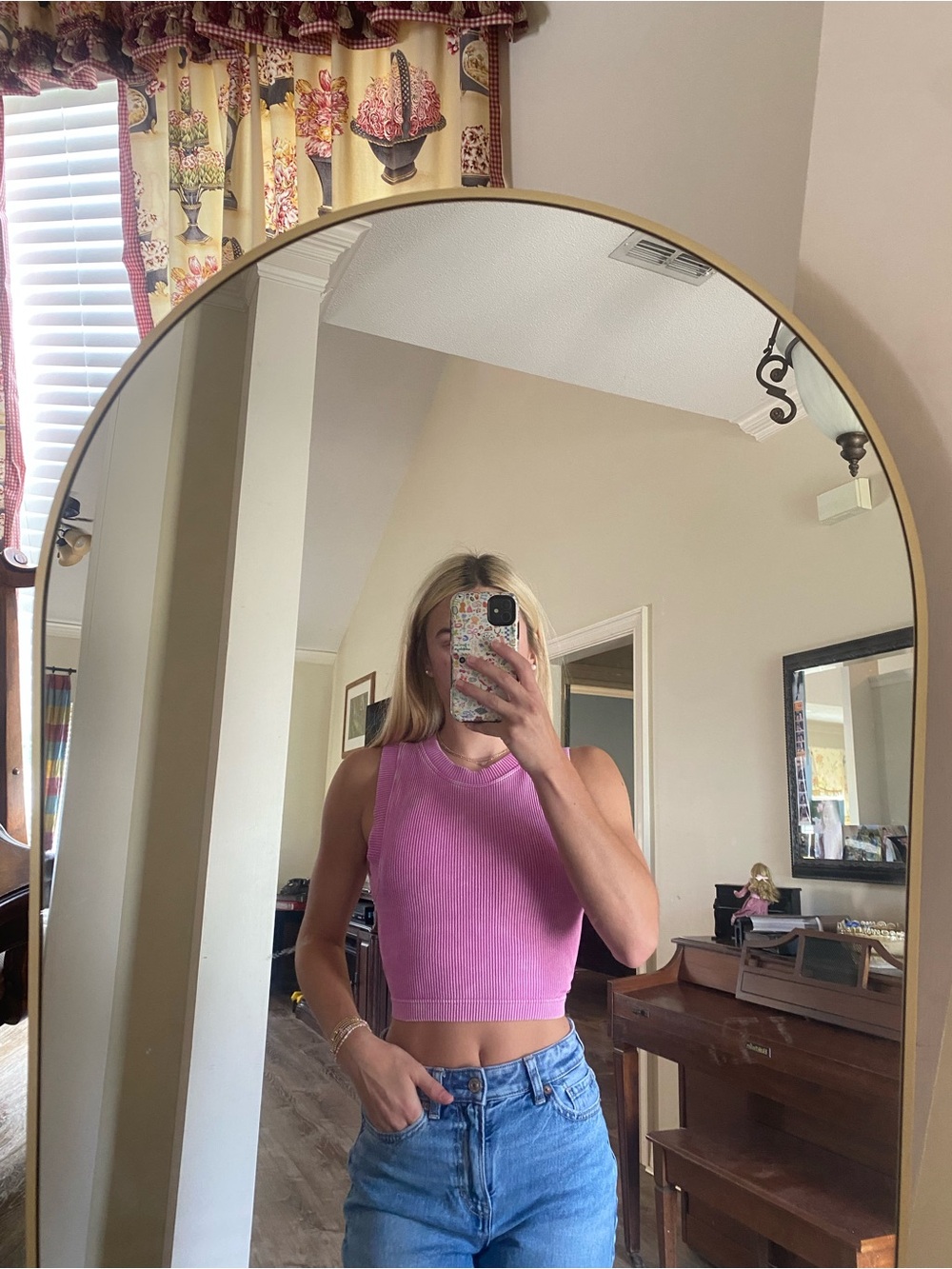 Zenana pink crop top